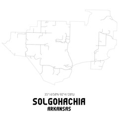 Fototapeta premium Solgohachia Arkansas. US street map with black and white lines.