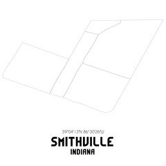 Smithville Indiana. US street map with black and white lines.