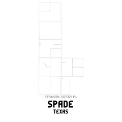 Spade Texas. US street map with black and white lines.