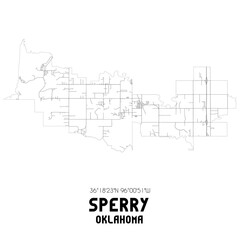 Sperry Oklahoma. US street map with black and white lines.