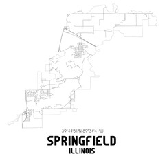 Springfield Illinois. US street map with black and white lines.