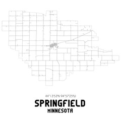 Springfield Minnesota. US street map with black and white lines.