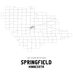 Springfield Minnesota. US street map with black and white lines.