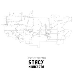 Stacy Minnesota. US street map with black and white lines.