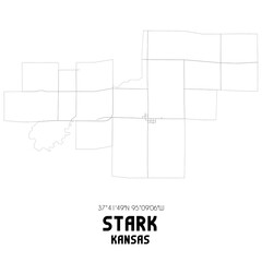 Stark Kansas. US street map with black and white lines.