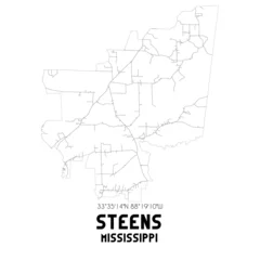 Foto op Canvas Steens Mississippi. US street map with black and white lines. © Rezona