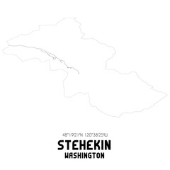 Stehekin Washington. US street map with black and white lines.