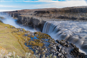 Landscape of the Dettifoss Waterfall (Iceland)