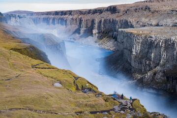 Landscape of the Dettifoss Waterfall (Iceland)