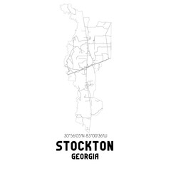 Stockton Georgia. US street map with black and white lines.