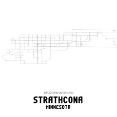 Strathcona Minnesota. US street map with black and white lines.