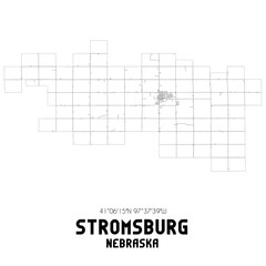Stromsburg Nebraska. US street map with black and white lines.