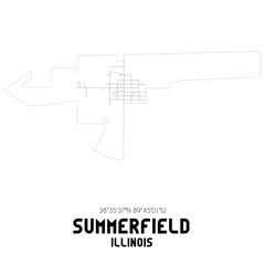 Summerfield Illinois. US street map with black and white lines.
