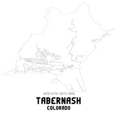 Tabernash Colorado. US street map with black and white lines.