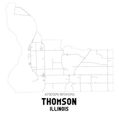 Thomson Illinois. US street map with black and white lines.