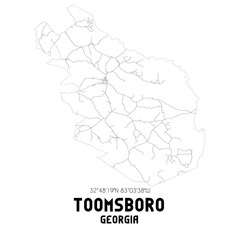 Toomsboro Georgia. US street map with black and white lines.