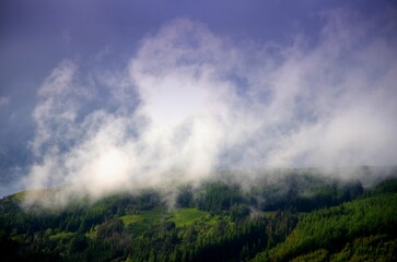 Fototapeta premium misty morning in the mountains