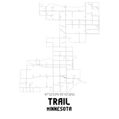 Trail Minnesota. US street map with black and white lines.