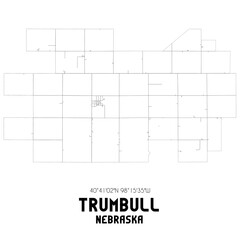 Trumbull Nebraska. US street map with black and white lines.