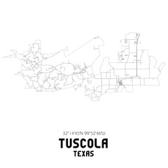 Tuscola Texas. US street map with black and white lines.