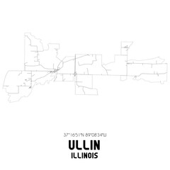 Ullin Illinois. US street map with black and white lines.
