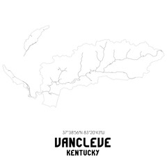 Vancleve Kentucky. US street map with black and white lines.