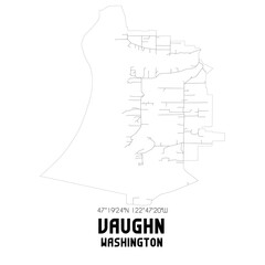 Vaughn Washington. US street map with black and white lines.