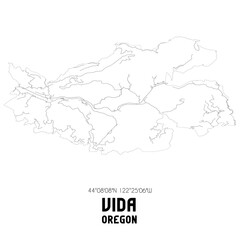 Vida Oregon. US street map with black and white lines.