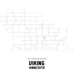 Viking Minnesota. US street map with black and white lines.