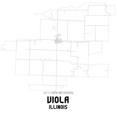 Viola Illinois. US street map with black and white lines.