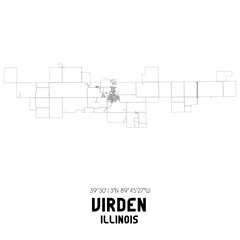 Virden Illinois. US street map with black and white lines.