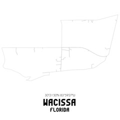 Wacissa Florida. US street map with black and white lines.