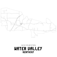 Obraz premium Water Valley Kentucky. US street map with black and white lines.