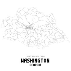 Washington Georgia. US street map with black and white lines. © Rezona