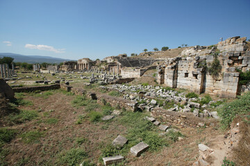 Fototapeta na wymiar Theater of Aphrodisias Ancient City in Aydin, Turkiye