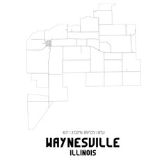 Waynesville Illinois. US street map with black and white lines.