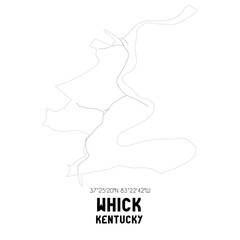 Whick Kentucky. US street map with black and white lines.