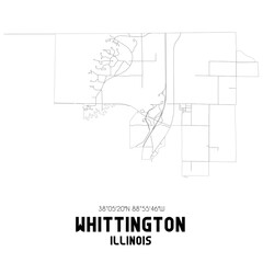 Whittington Illinois. US street map with black and white lines.