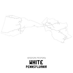 White Pennsylvania. US street map with black and white lines.