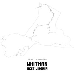 Whitman West Virginia. US street map with black and white lines.
