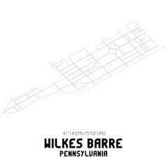 Wilkes Barre Pennsylvania. US street map with black and white lines. © Rezona