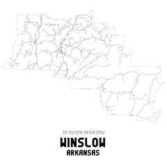 Fototapeta premium Winslow Arkansas. US street map with black and white lines.