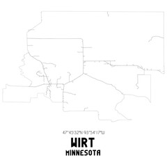 Wirt Minnesota. US street map with black and white lines.