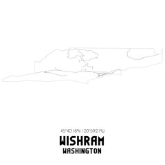 Wishram Washington. US street map with black and white lines.