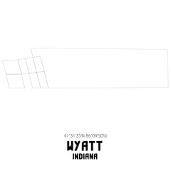 Wyatt Indiana. US street map with black and white lines.