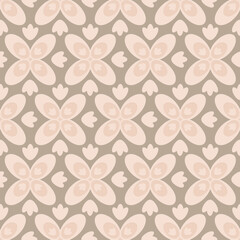 Gray beige carved arabic style seamless pattern, oriental motif elegant pattern for design and decoration