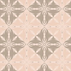 Gray beige carved arabic style seamless pattern, oriental motif art background