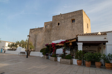 Stone castle on a Mediterranean island