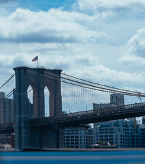city bridge city Brooklyn New York sky clouds 