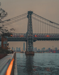 city bridge at sunrise Williamsburg Brooklyn  